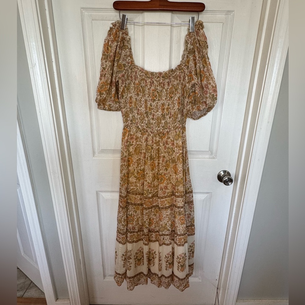 NWT Spell Juniper Shirred Dress